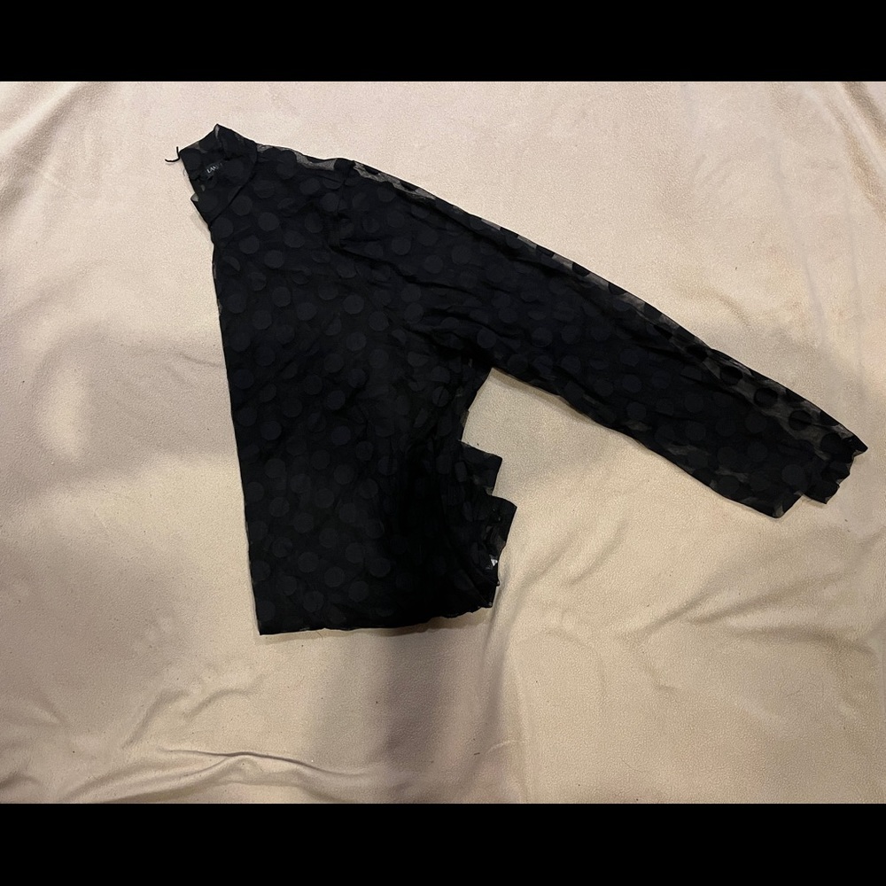 Lane Bryant poka dot see through shirt